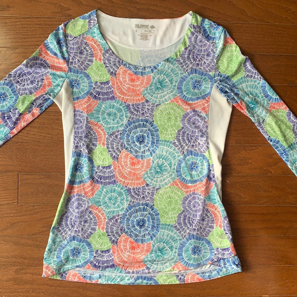 Reel Legends Reel-Tec Long Sleeve UV Sun Protection Fishing Top Size Small